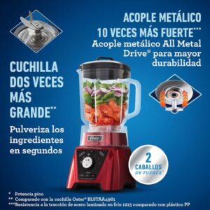 Licuadora Xpert Series roja con un vaso Blend N Go – Oster BLST3B RPG 053 - Imagen 3