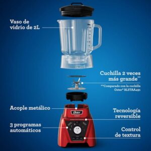 Licuadora Xpert Series roja con un vaso Blend N Go – Oster BLST3B RPG 053 - Imagen 5