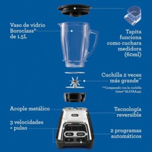 Licuadora Oster® Reversible 1.5L BLSTPYG1311NBG Silver - Imagen 4