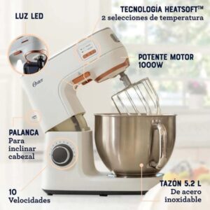 Batidora Planetaria Oster® 5.2L Heatsoft FPSTSMPL4W Blanco - Imagen 8