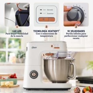Batidora Planetaria Oster® 5.2L Heatsoft FPSTSMPL4W Blanco - Imagen 6